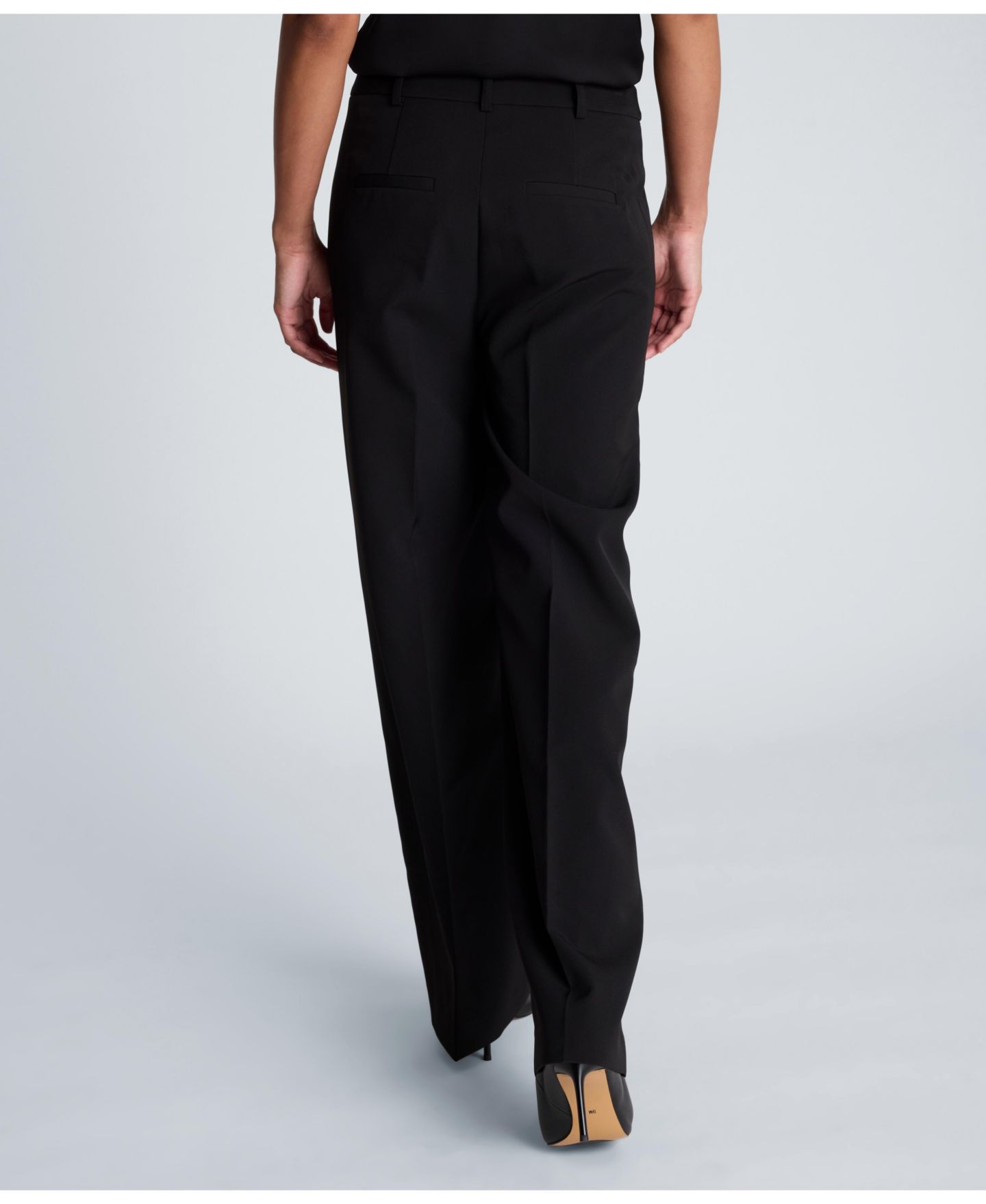 Женские брюки Kenneth Cole Luxe Stretch Twill High Rise Wide-Leg, цвет: Чёрный — фото 5