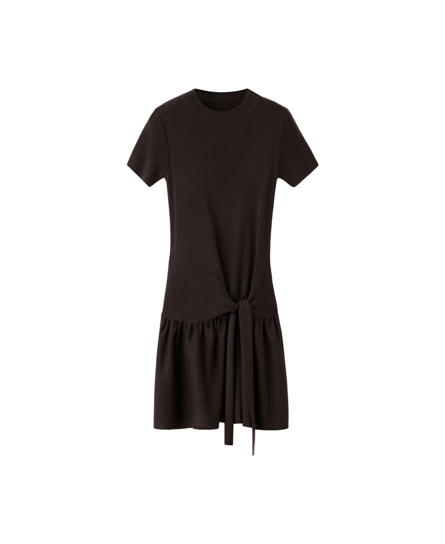 Women's Short-Sleeve A-Line Lace-Up Dress