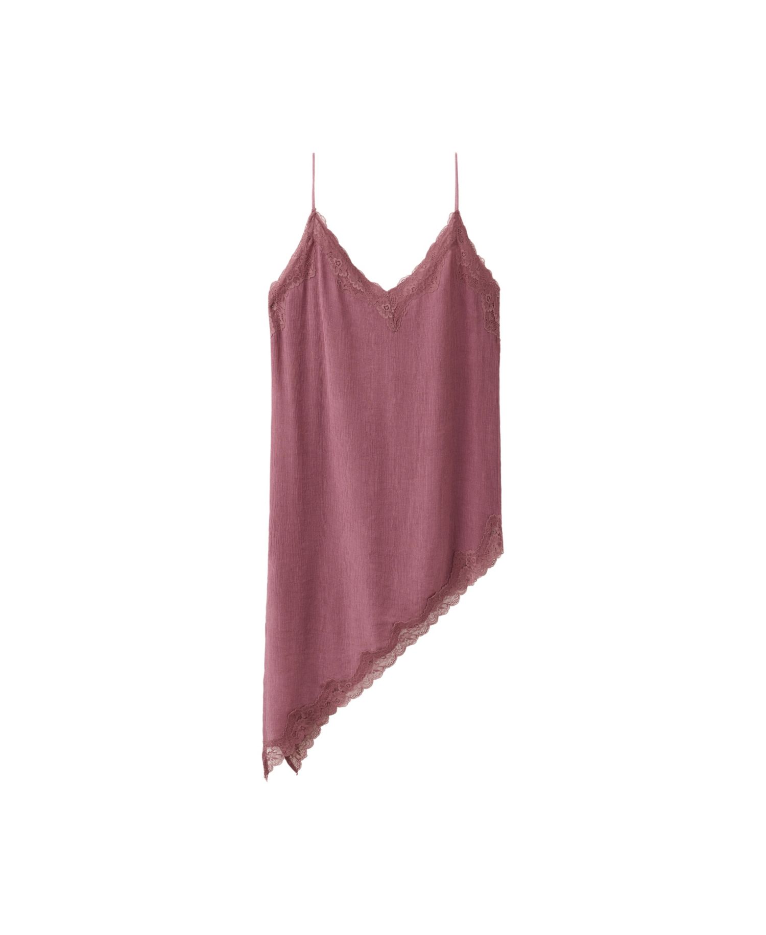 Women's V-Neck Asymmetrical Hem Lace Camisole