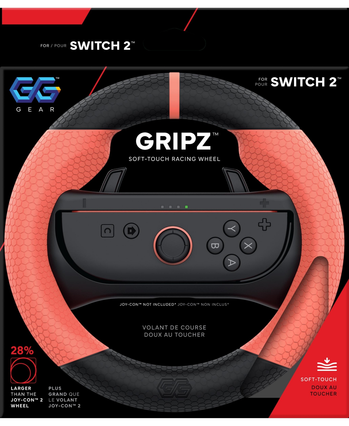 Gg Gear Gripz Wireless Hall-Effect Racing Wheel and Controller, 2-Piece Set for Nintendo Switch 2