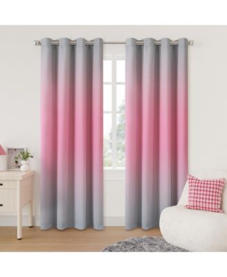 Blackout Grommet Taylor Ombre Curtains Pair, Rainbow, 52"x96"
