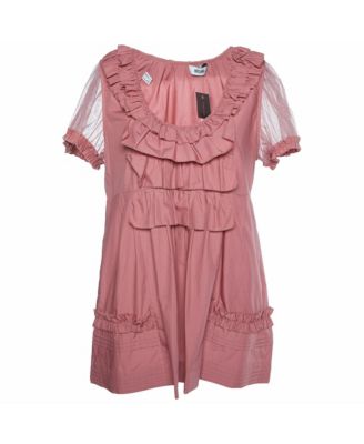 Women's Ruffled Cotton and Tulle Top