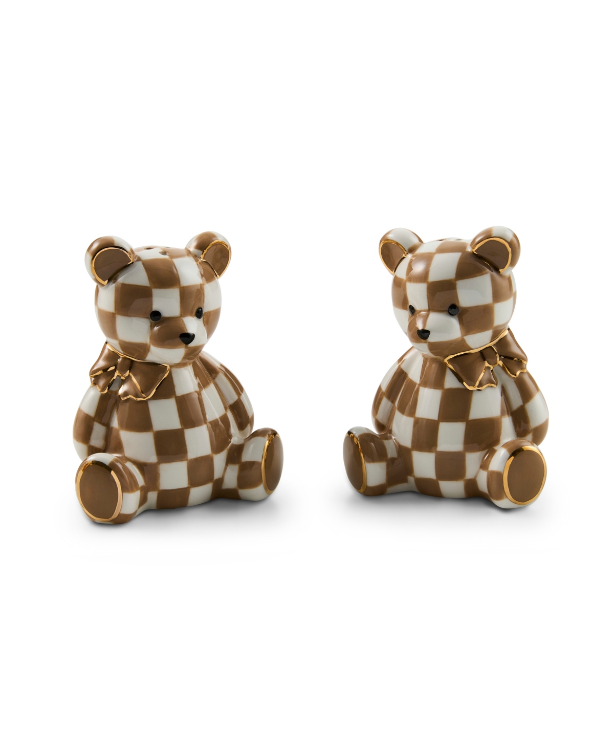MacKenzie-Childs Mocha Bear Salt & Pepper 2-Piece Set