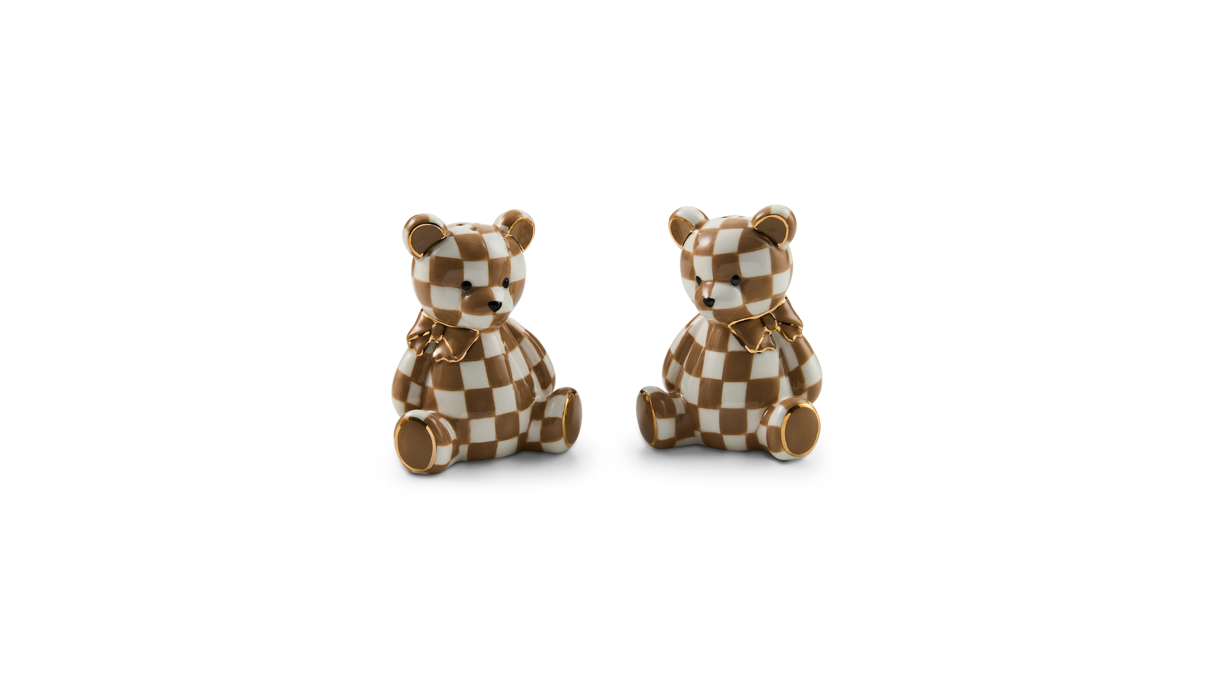 MacKenzie-Childs Mocha Bear Salt & Pepper 2-Piece Set