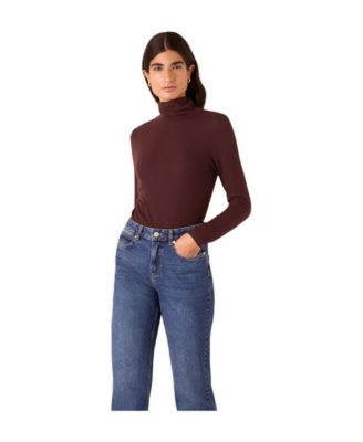 Women's Essential Ribbed Roll Neck Top