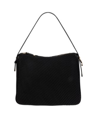 Haywood Double Zip Hobo Bag with 3D Rope Pleated Detail