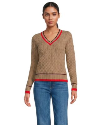 Women's Drifter Cable V-neck Sweater