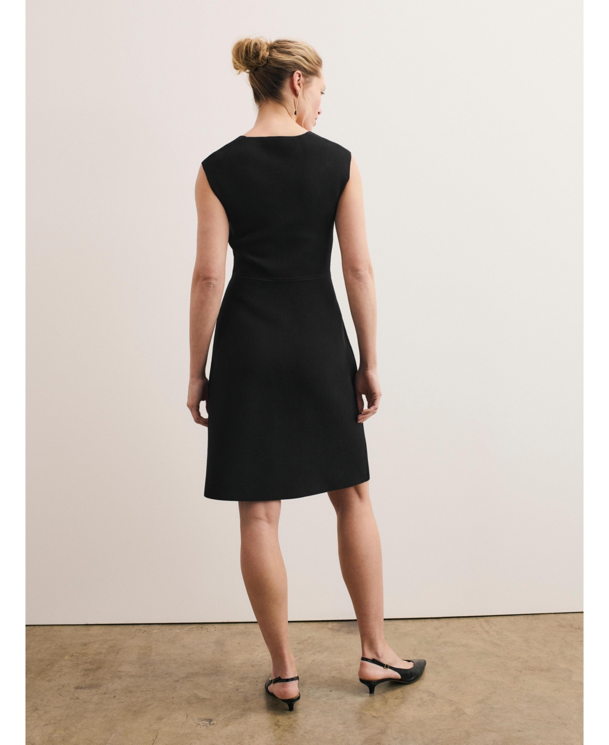 The Fold Women's Sculptural Square Neck Sheath Dress
