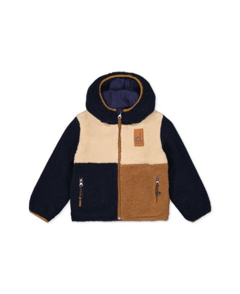 Куртка Deux par Deux Reversible Sherpa Water-Resistant Jacket для мальчиков-малышей, цвет: Синий / Коричневый