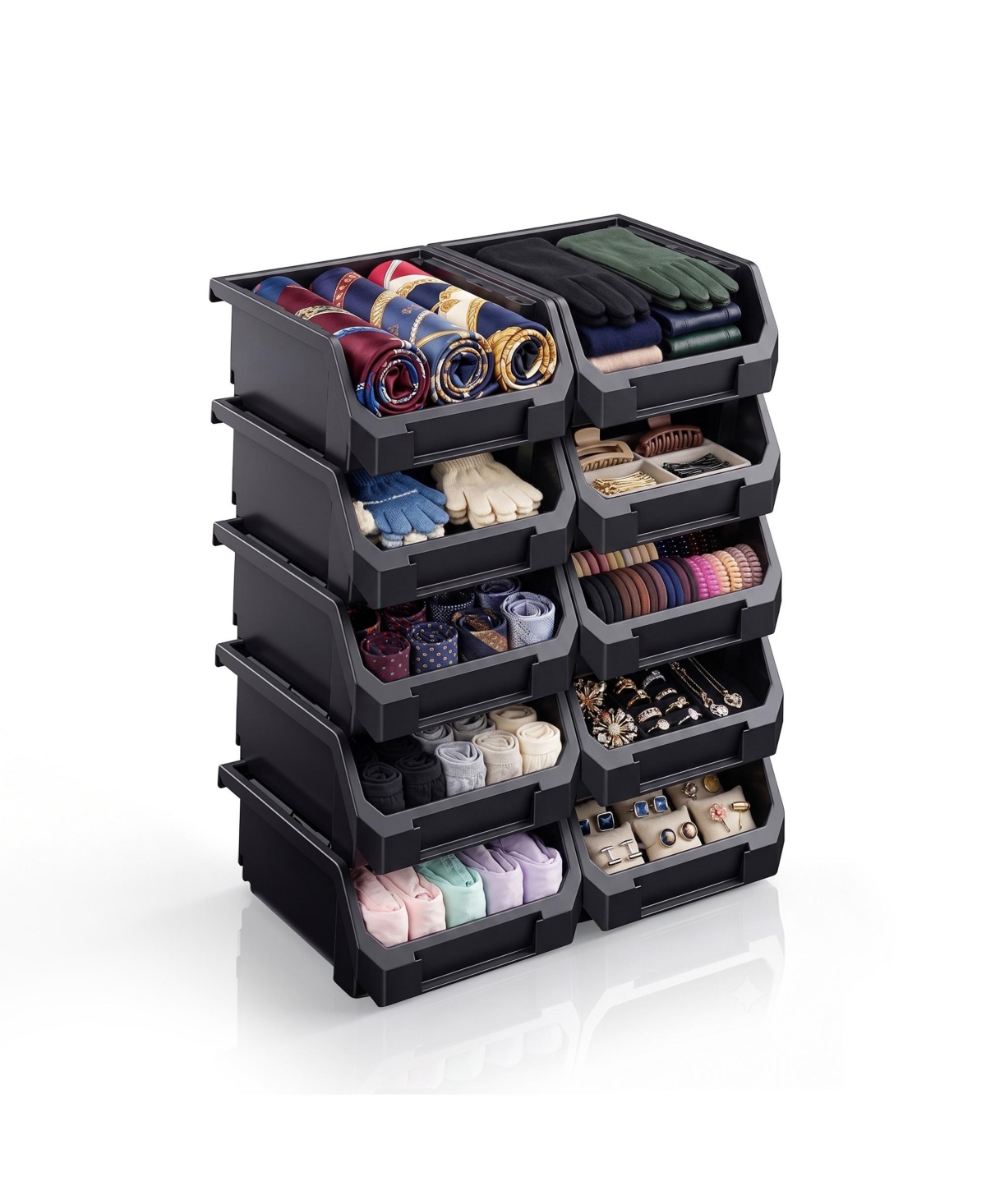 Sorbus Small Open Front Stackable Clothing Storage Bin