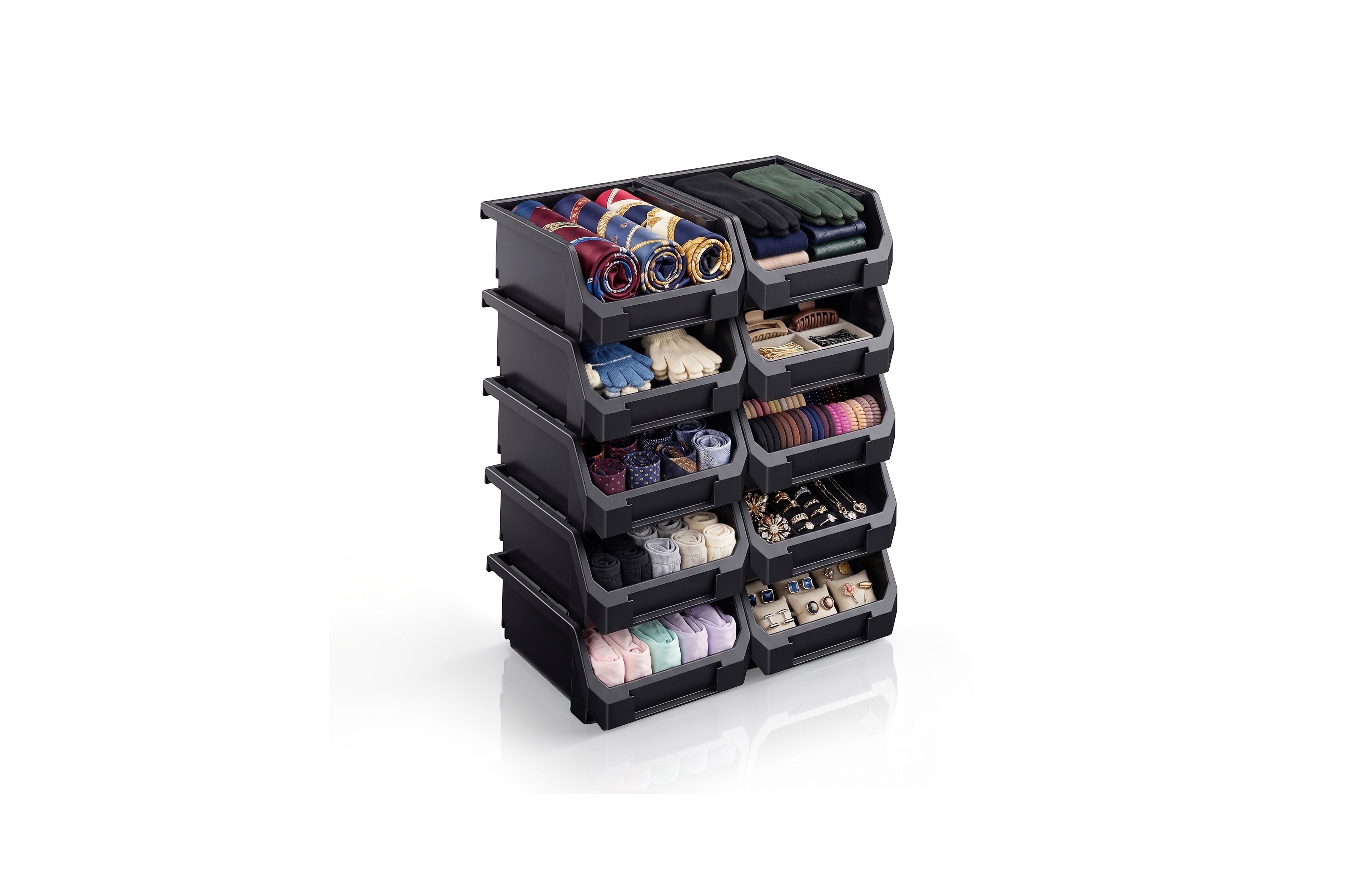 Sorbus Small Open Front Stackable Clothing Storage Bin
