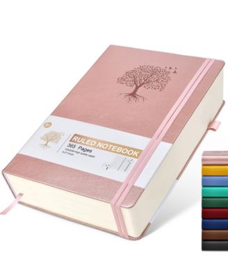 365 Page A4 Lined Hardcover Journal Thick Ruled Paper with Closure Band and Pocket