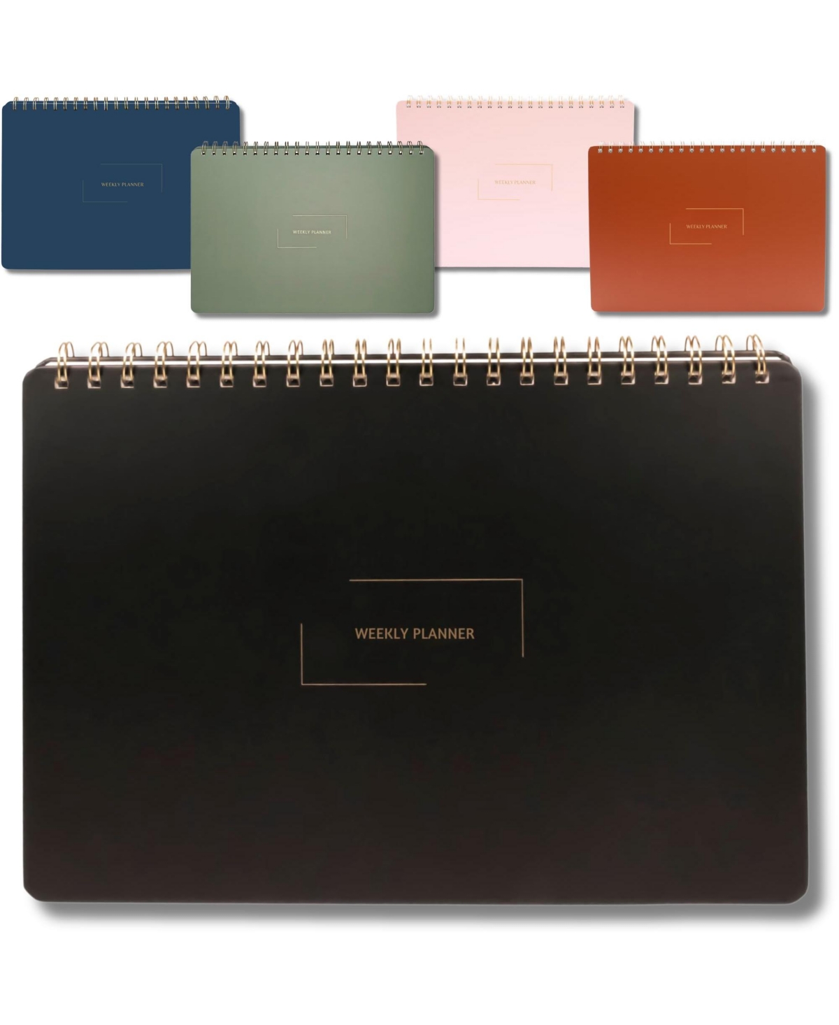 Danrong Undated Daily Weekly To Do List Notebook Productivity Organizer Office College Supplies - Black weekly planner - landscape