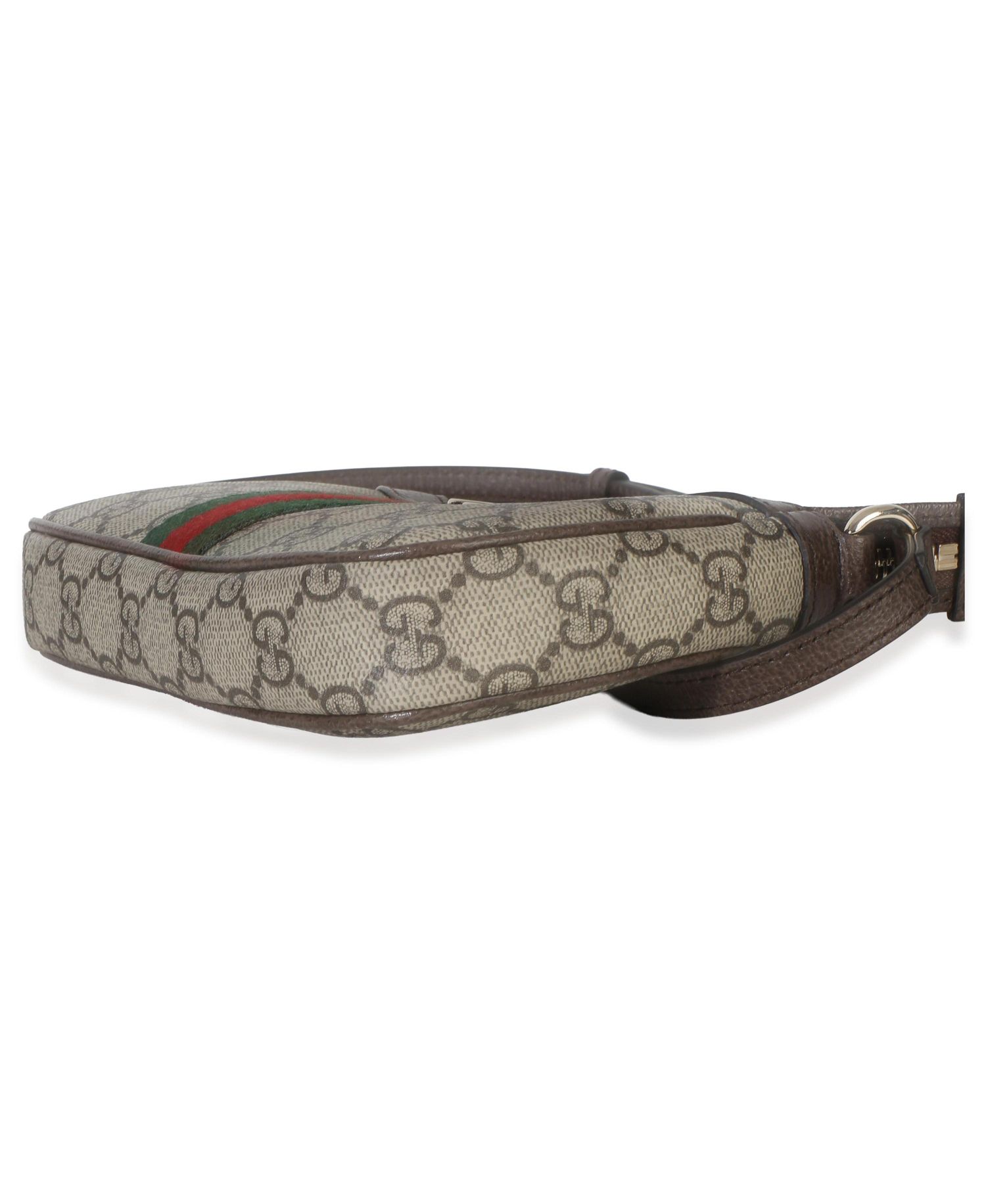 Beige Ebony GG Supreme Monogram Canvas Mini Ophidia Shoulder Bag