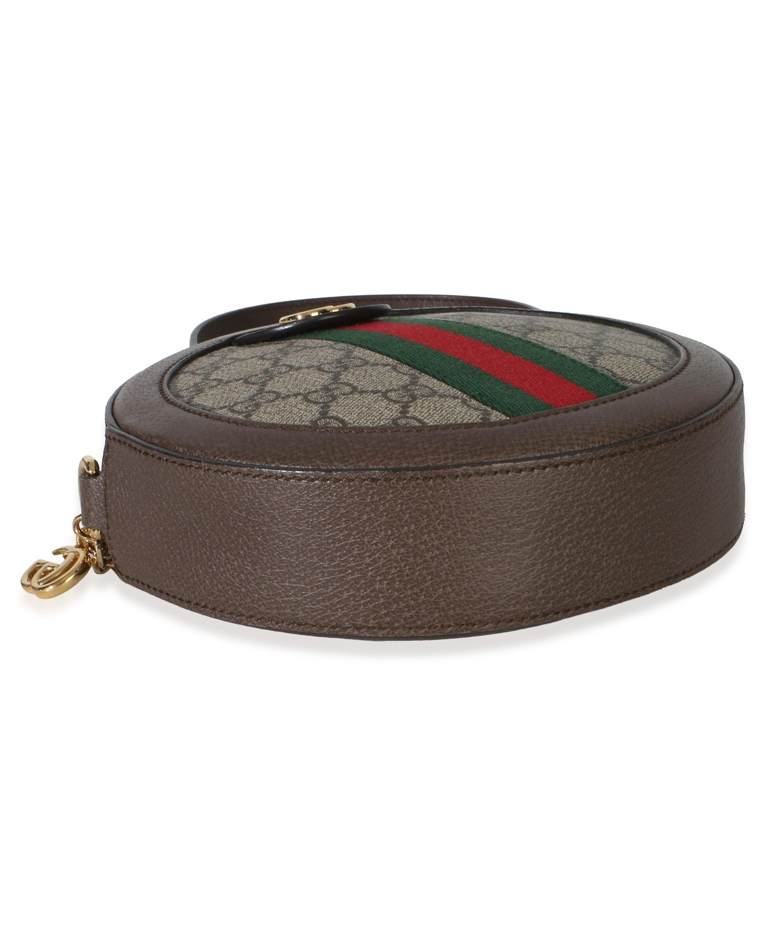 Beige GG Supreme Canvas Mini Ophidia Round Shoulder Bag