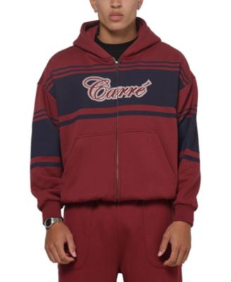 Men's Varsity Stripe Oversized Full Zip Hoodie