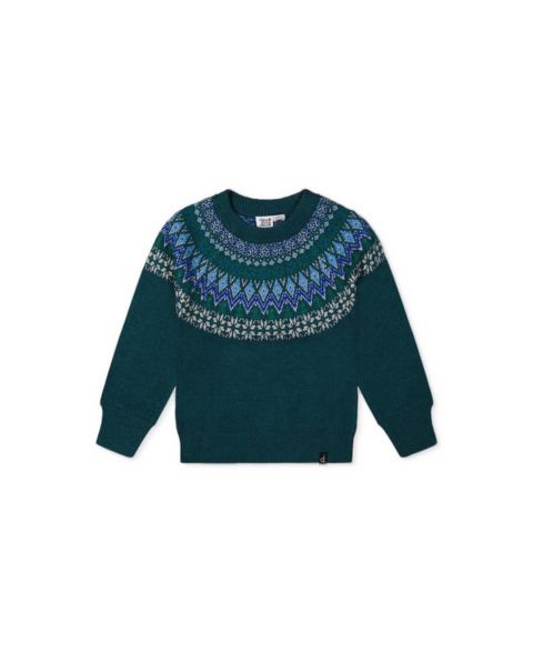 Свитер Deux par Deux Boy Knit with Nordic Jacquard для мальчиков, цвет: Тёмный зелёный