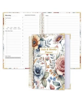 Undated Daily Planner Hardcover Hourly Schedule To Do Lists Habit Tracker Layflat Binding All In One Planning Tool