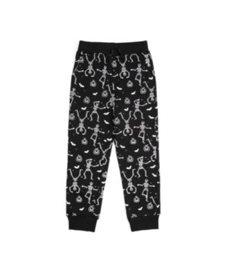 Toddler Boys' 2T-5T Silly Skelly Glow-in-the-Dark Halloween Fleece-Lined Jogger