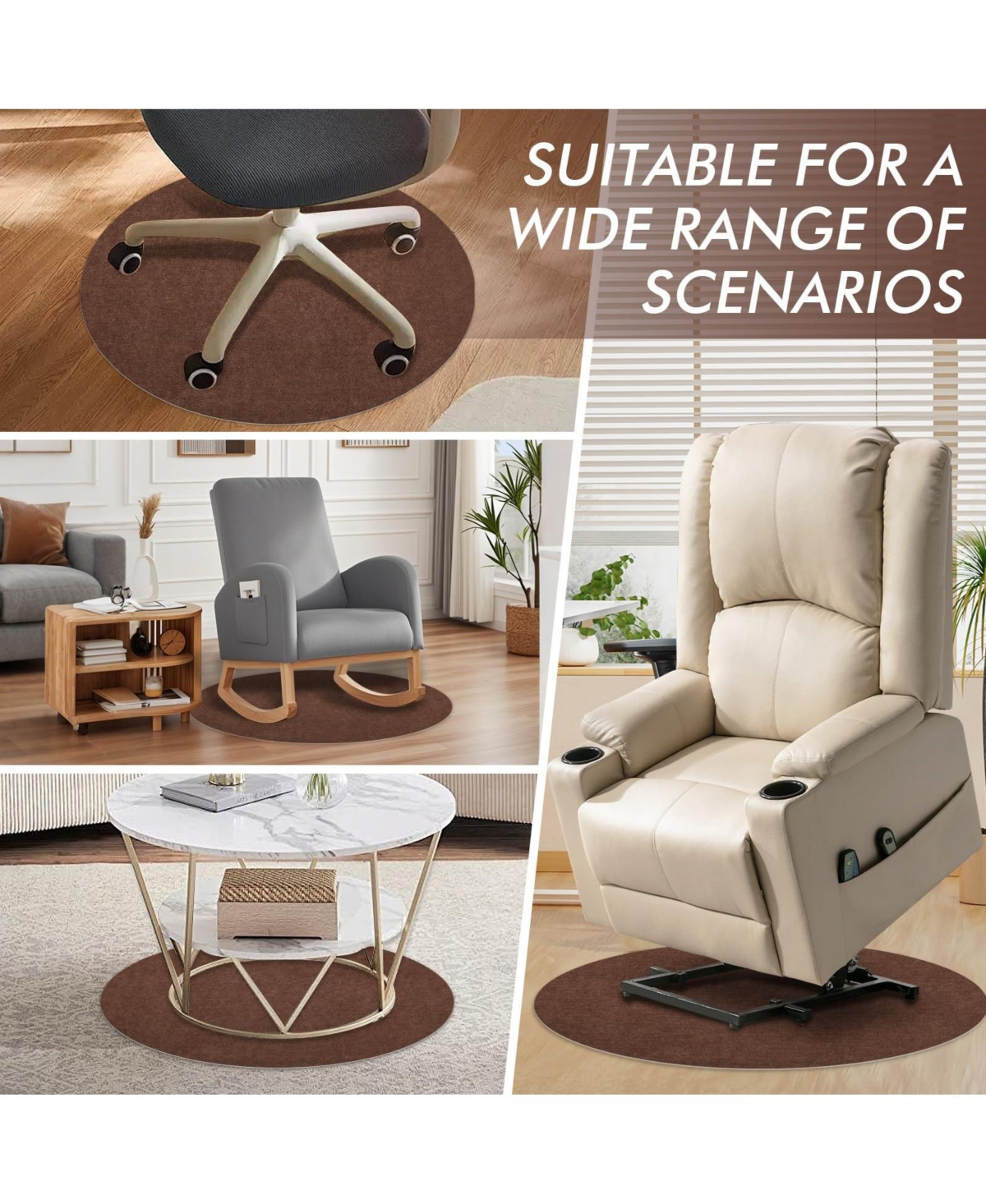 Danrong Non Slip Tpr Office Chair Floor Mat Protector For Hardwood Floors