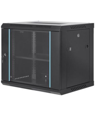 9U Wall Mount Locking Server Network Cabinet, Compatible with Standard 19-Inch Rackmount Equipment