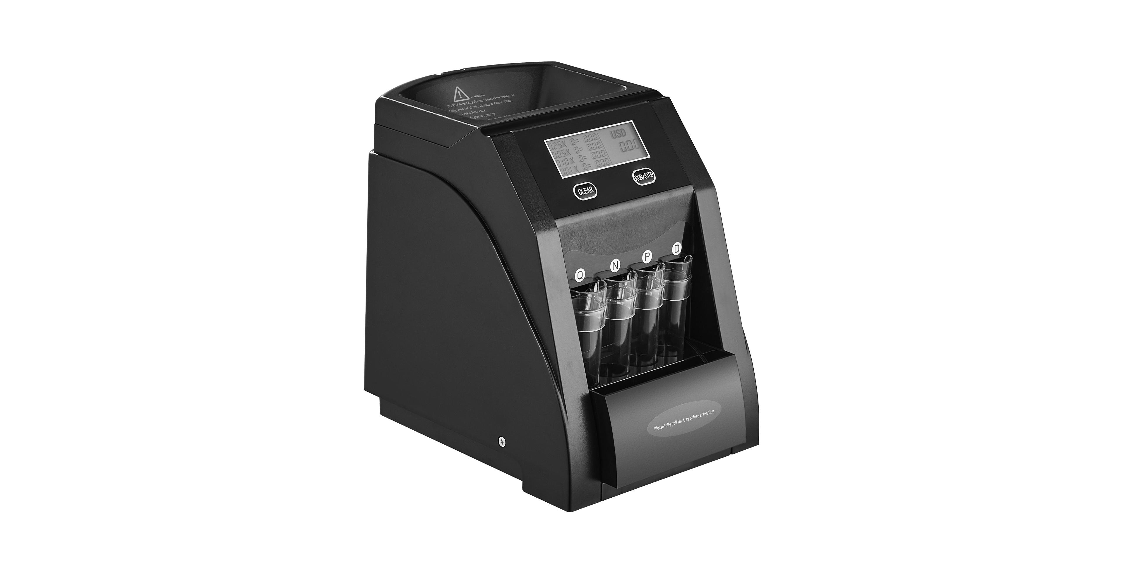Bestcore Usd Coin Sorter Machine, 230 Coins Per Minute, Four Coin Types, Lcd Counter, 4-Piece Set