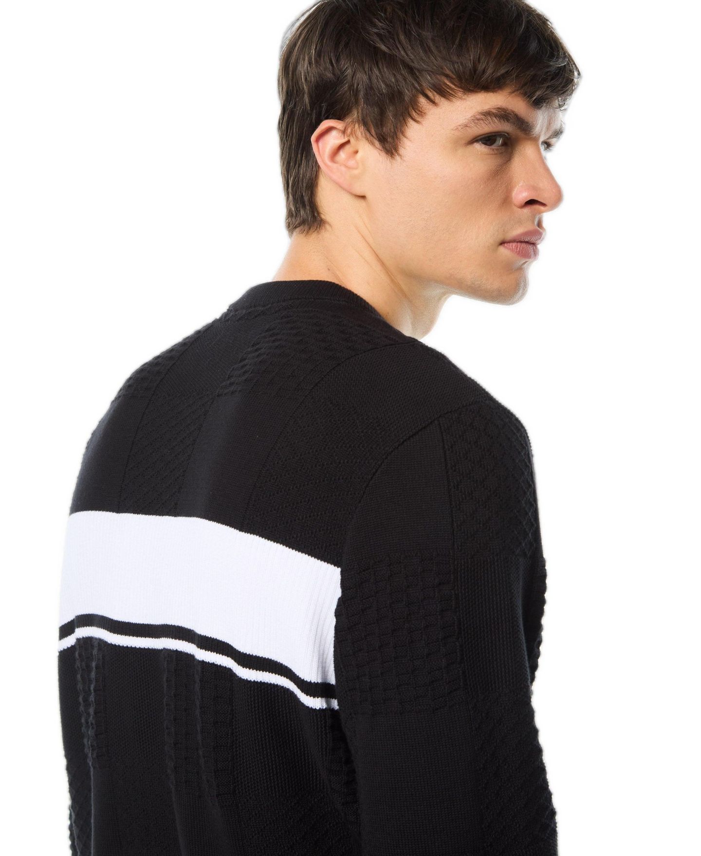 Мужской свитер Sergio Tacchini Storia Stripe Crewneck, цвет: Чёрный — фото 3