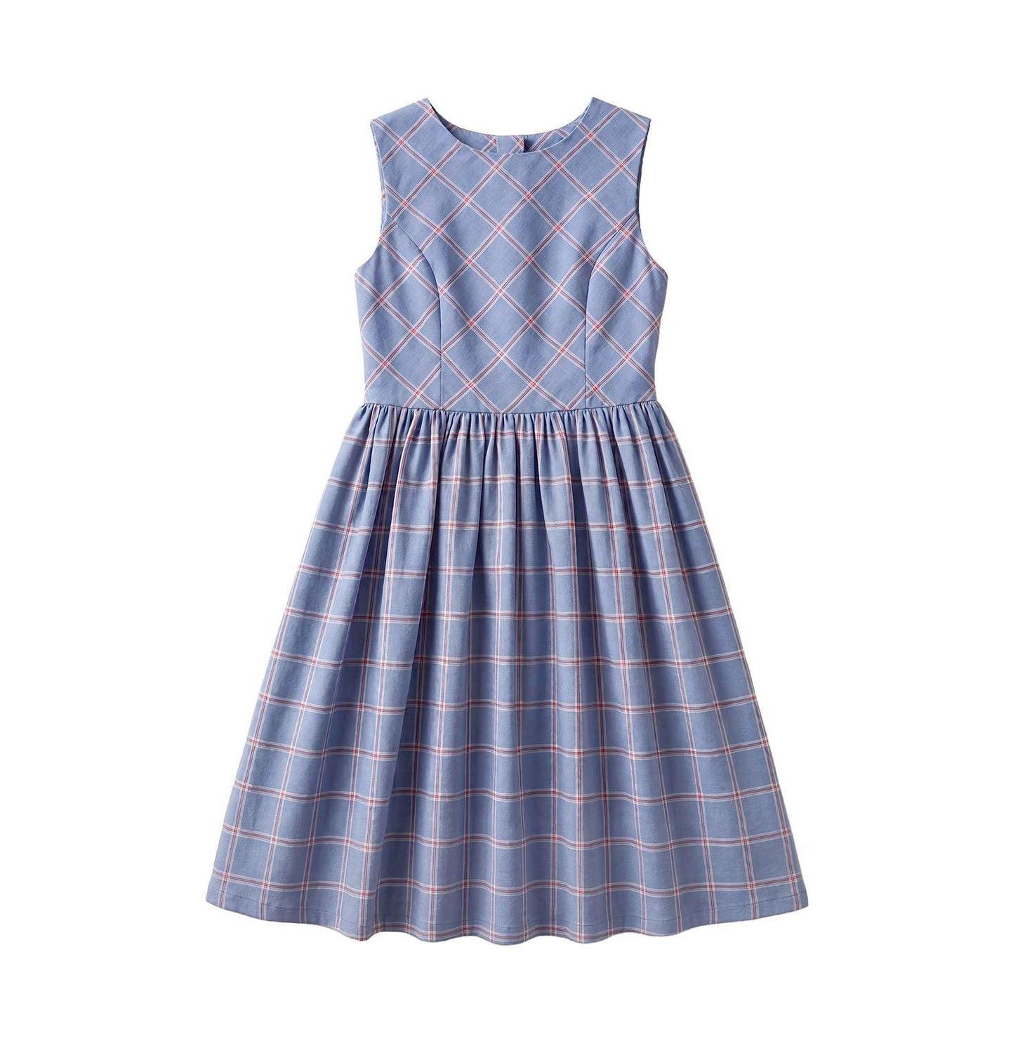 Платье Hope & Henry Fit & Flare Open-Back Dress для девочек-малышей, цвет: Клетчатый — фото 1