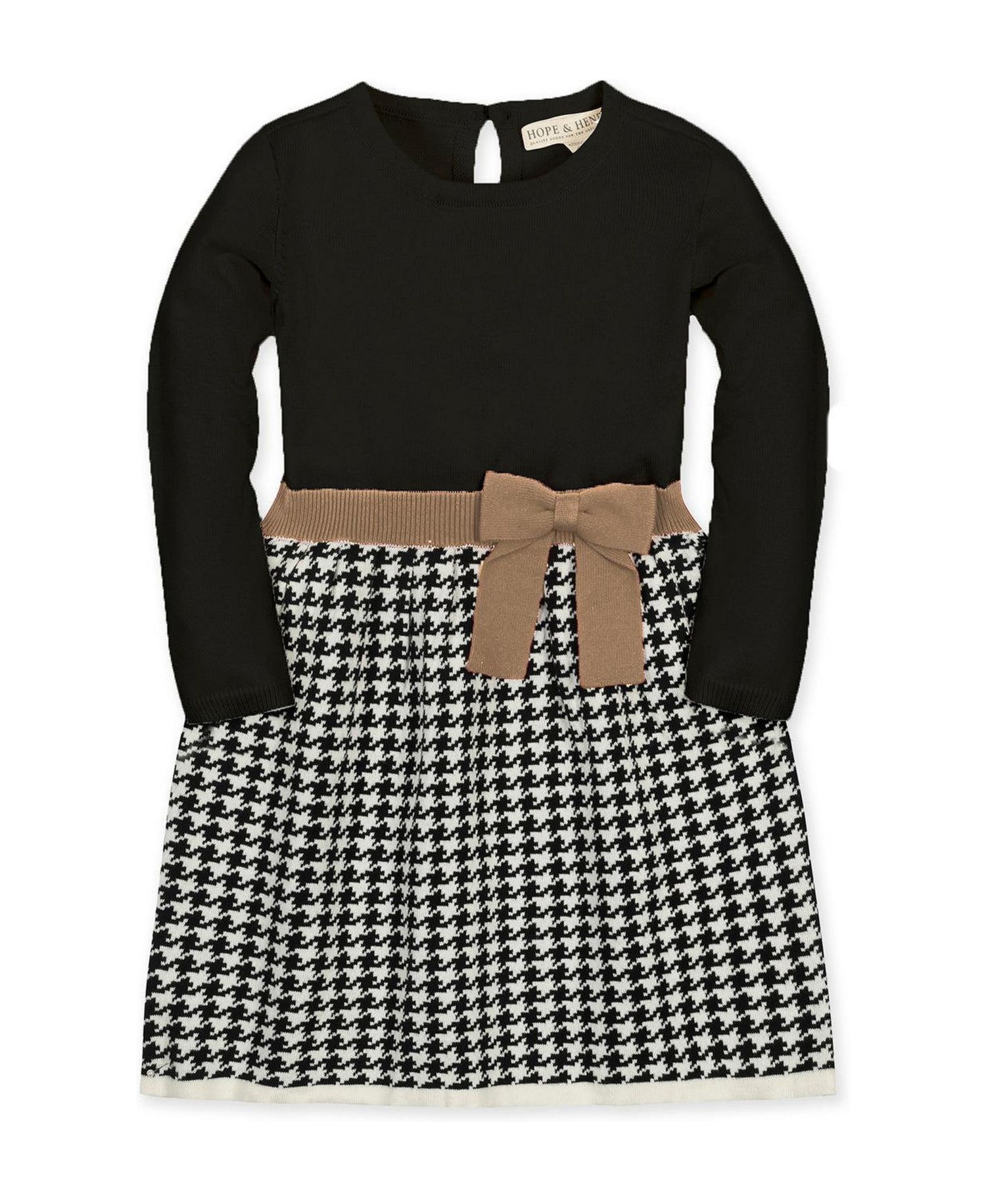 Little and Big Girls' (6-12) Organic Skater Sweater Dress with Bow