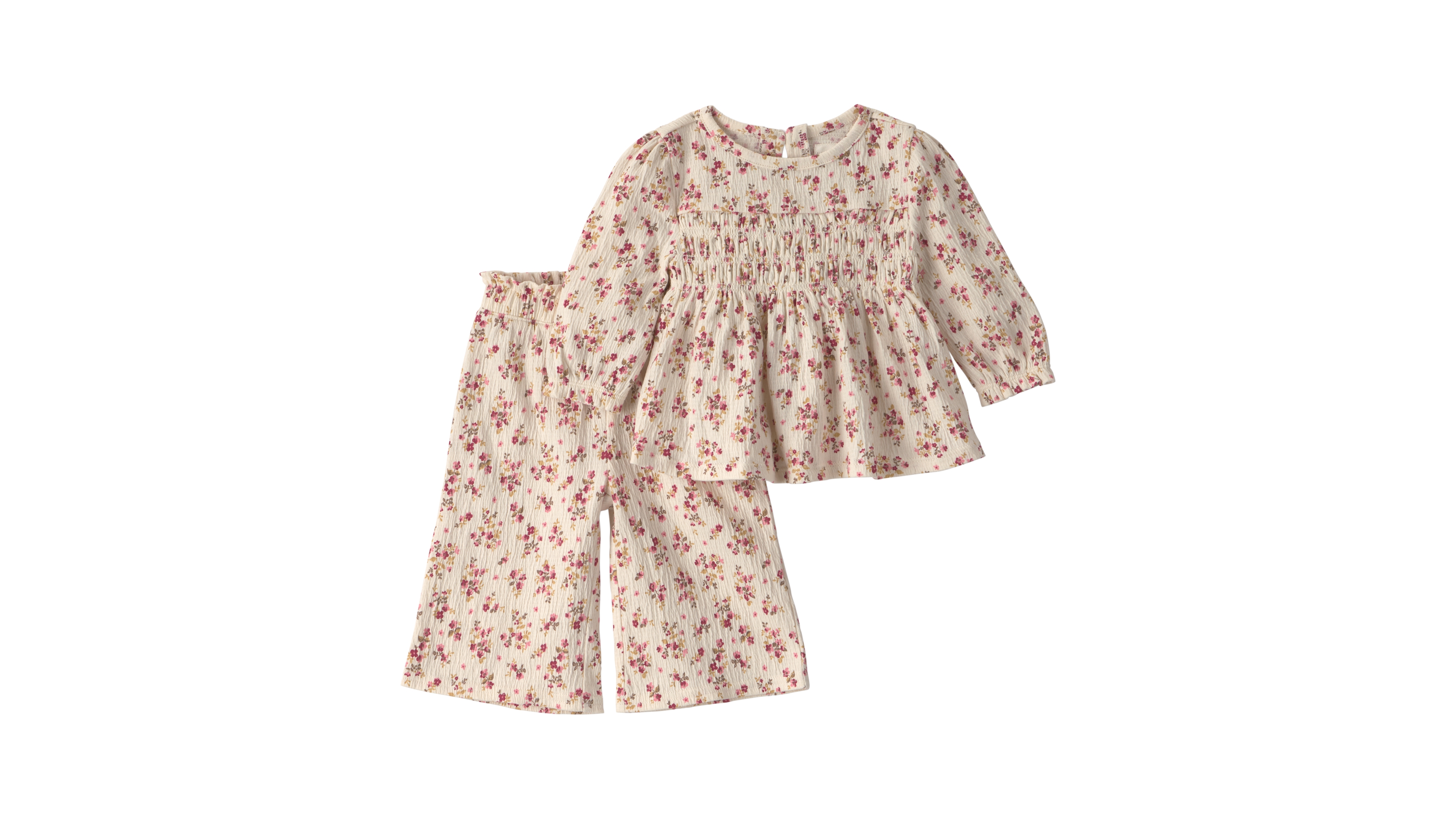 Little Planet by Carter's Baby Girls' Floral-Print Smocked Wide-Leg Top and Pants, 2-Piece Set