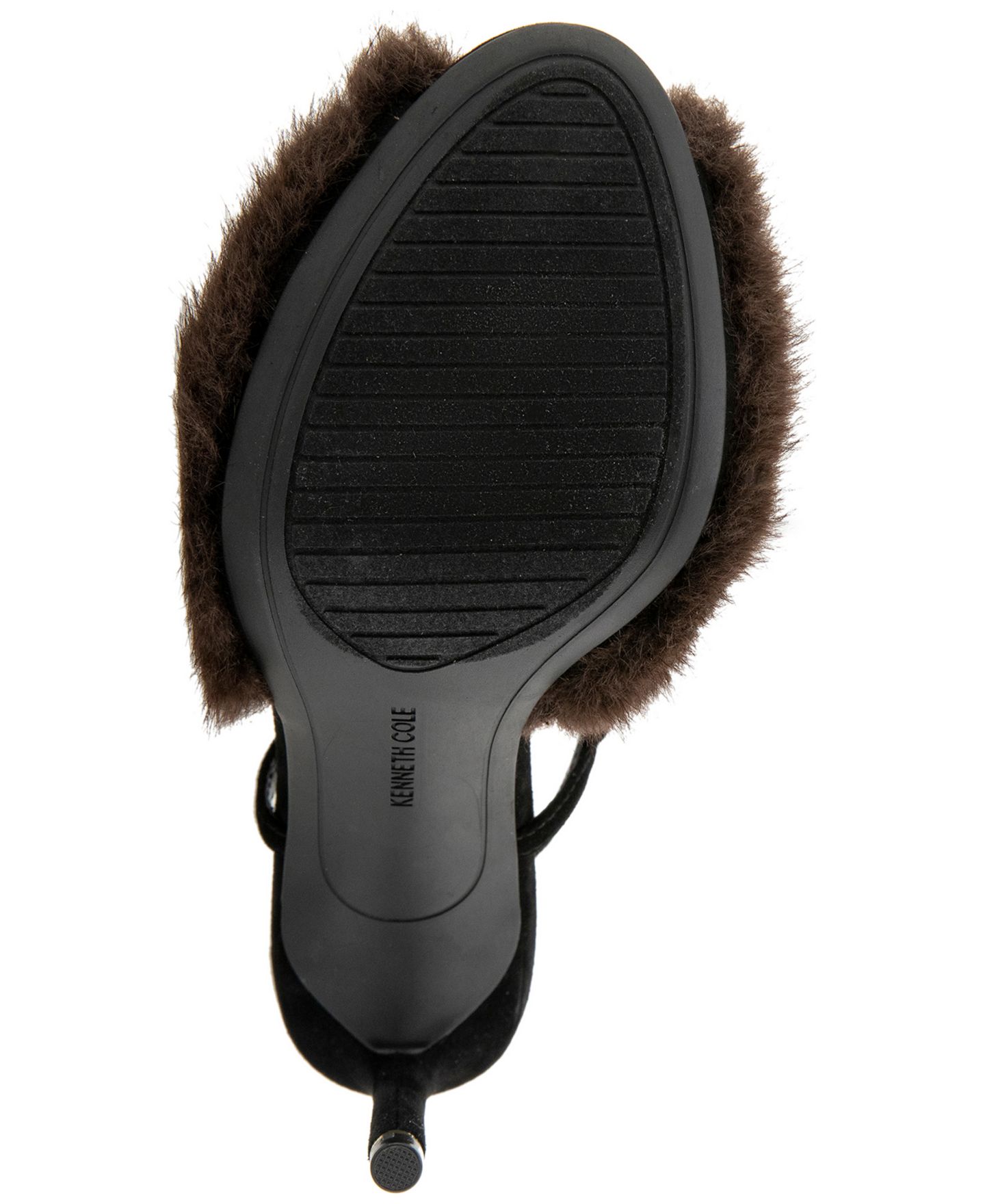 Женские сандалии Kenneth Cole New York Londyn Faux Fur Stiletto Slingback Dress Sandals, цвет: Чёрный — фото 5