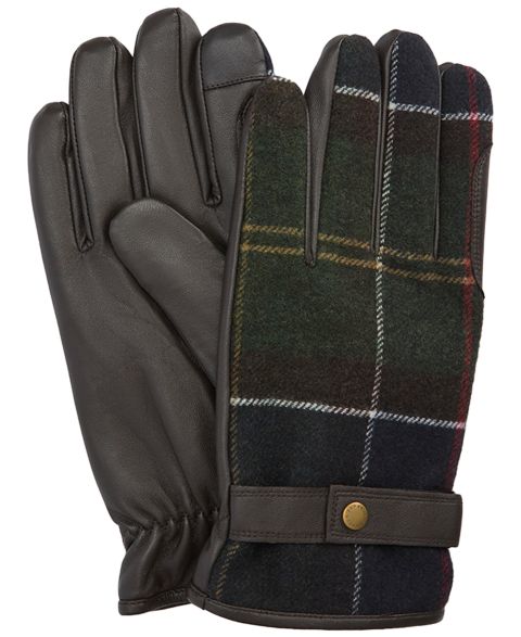 Мужские перчатки Barbour Newbrough Waterproof Leather Touchscreen, цвет: Classic Tartan