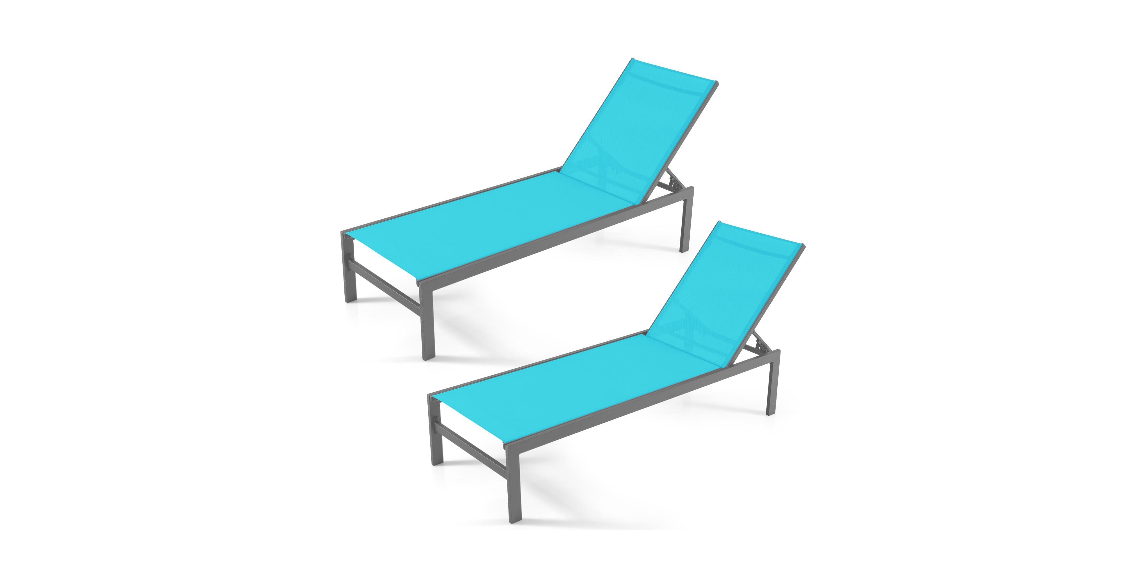 Costway Patio 6-Position Lounge Chair Chaise Aluminium Adjust Recliner