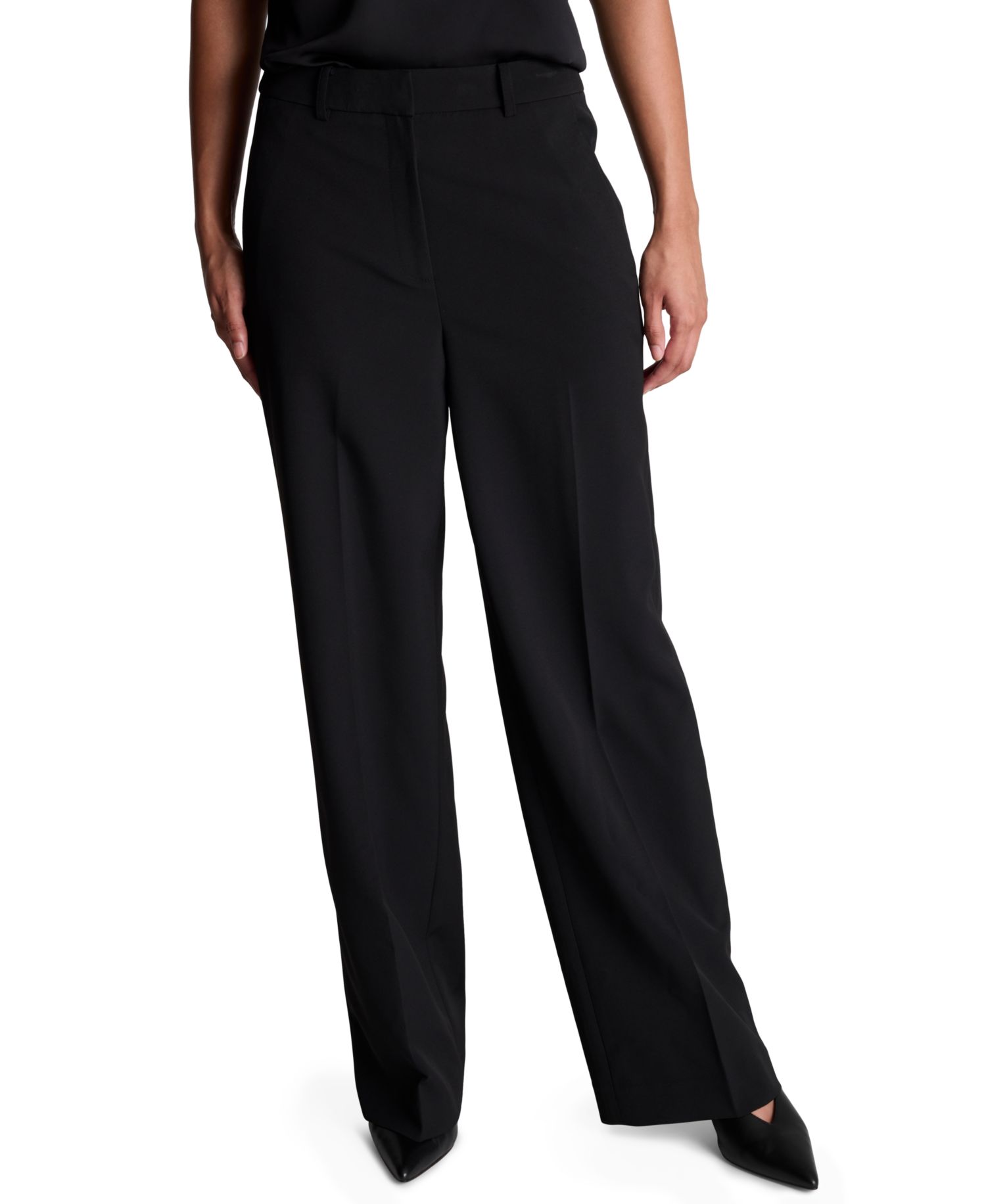 Women's Luxe Stretch Twill High Rise Wide-Leg Pants