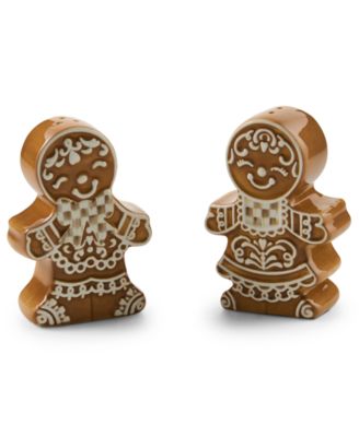 Mocha Check Gingerbread Salt & Pepper Shaker 2-Piece Set