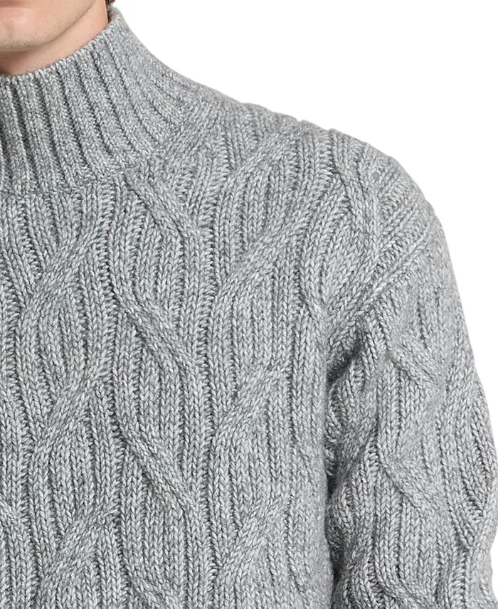 Men's Cable-Knit Turtleneck Wool-Blend Sweater - thumbnail 2