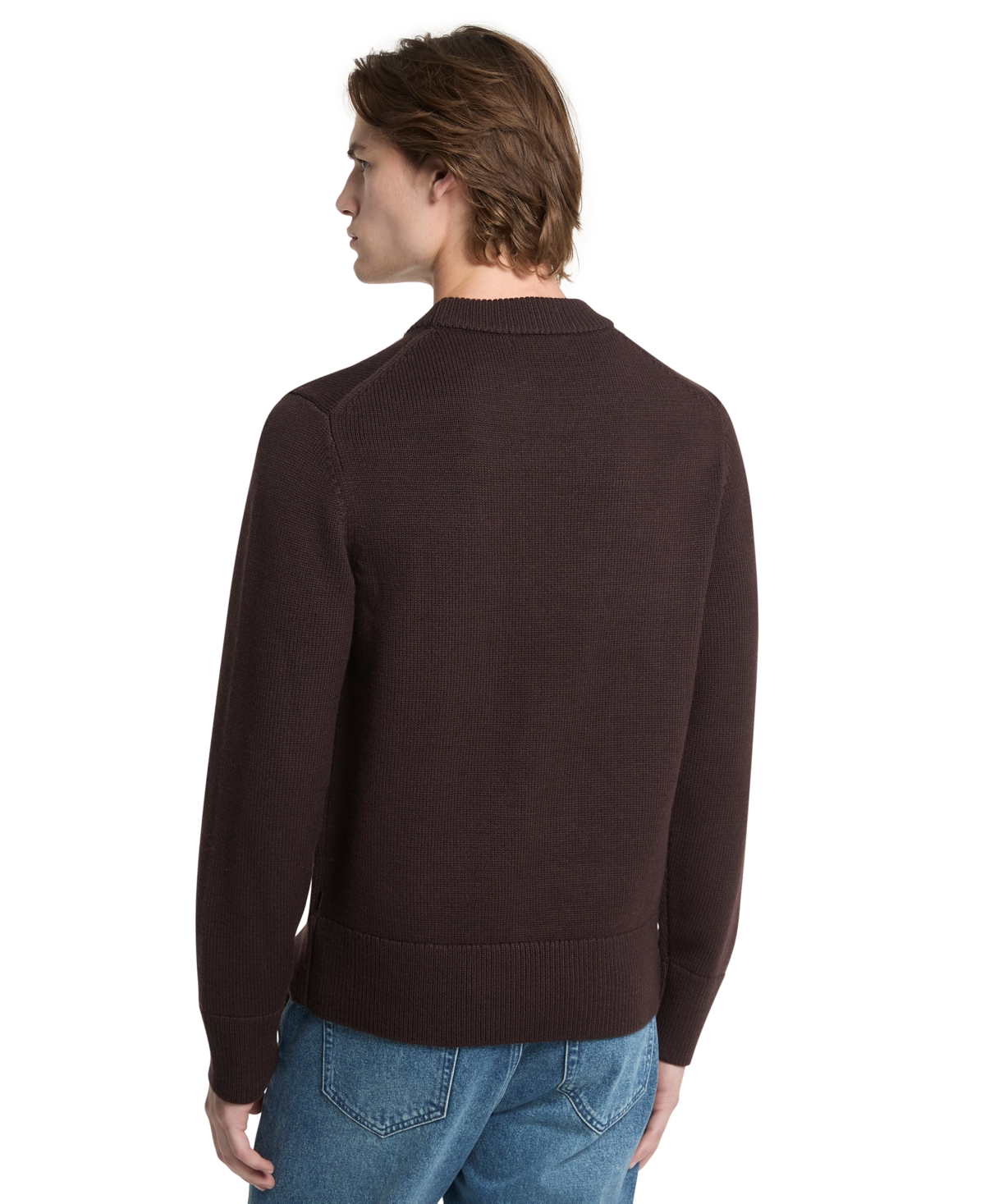 Michael Kors Men's Ribbed Merino Wool Crewneck Sweater, Created for Macy's