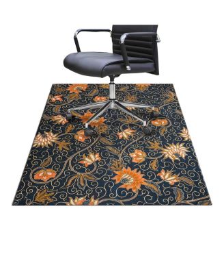 Bohemian Pattern Office Chair Mat Anti Slip Easy Rolling Washable Floor Protection