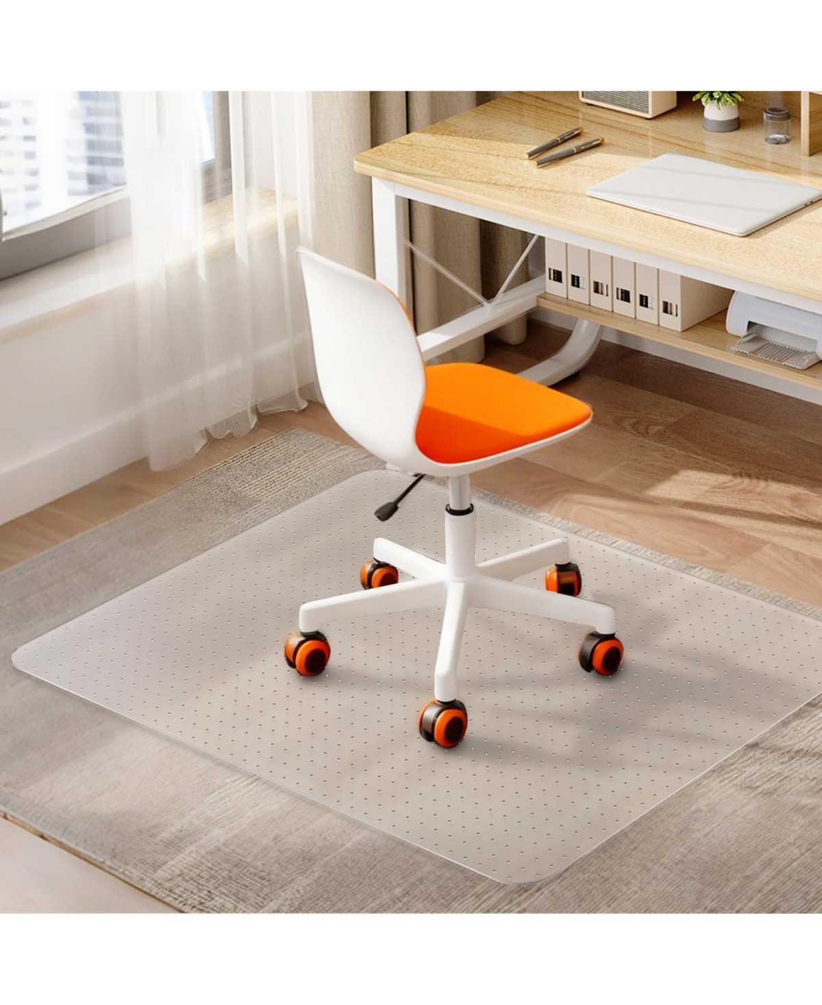Danrong Plastic Carpet Chair Mat Desk Floor Protector for Rolling Chairs
