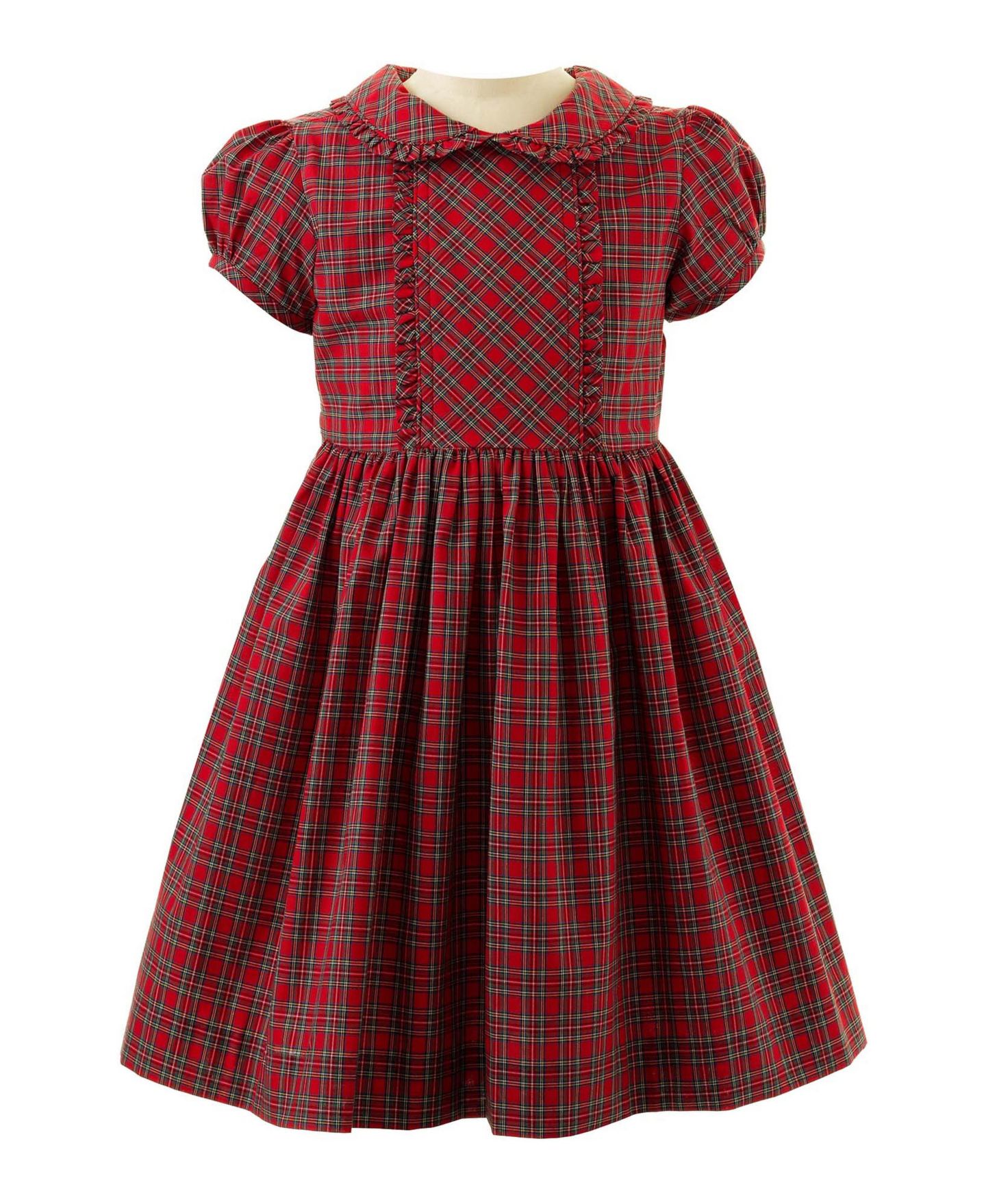 Платье Rachel Riley Tartan Frill Dress для девочек, цвет: Красный — фото 1