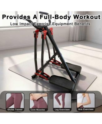 Foldable Air Walking Elliptical Machine Low Impact Full Body Home Cardio Trainer With LCD Monitor