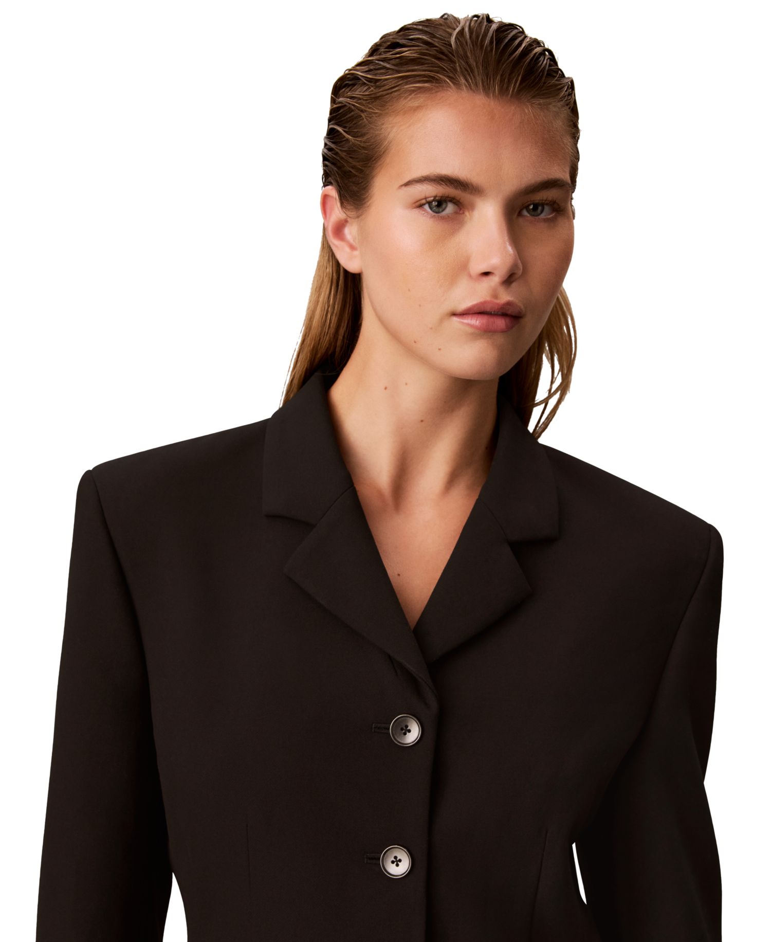 Women's Cropped Fitted Notch Collar Blazer