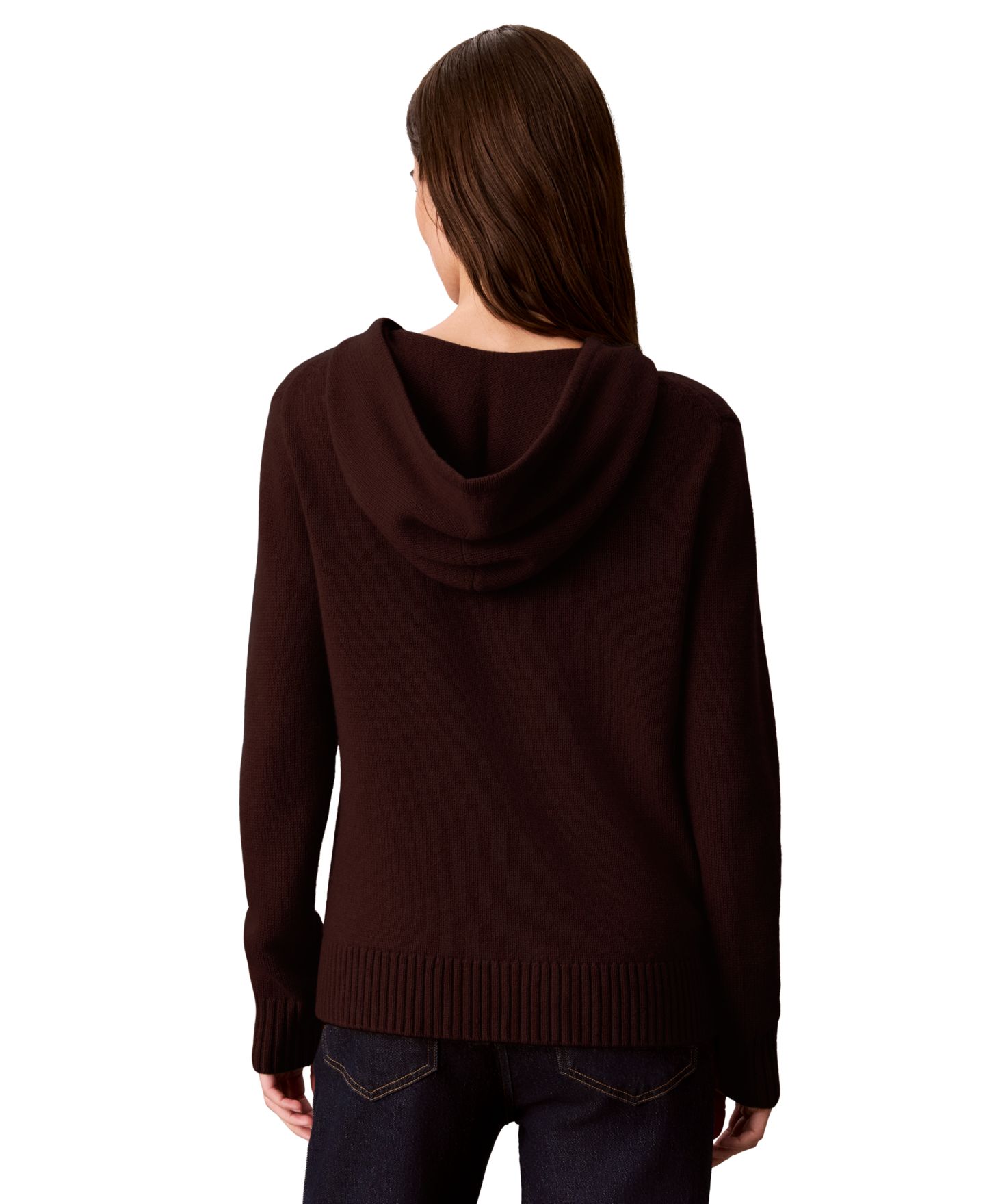 Женское худи Calvin Klein Lux Zip-Up, цвет: Красное дерево красный — фото 5