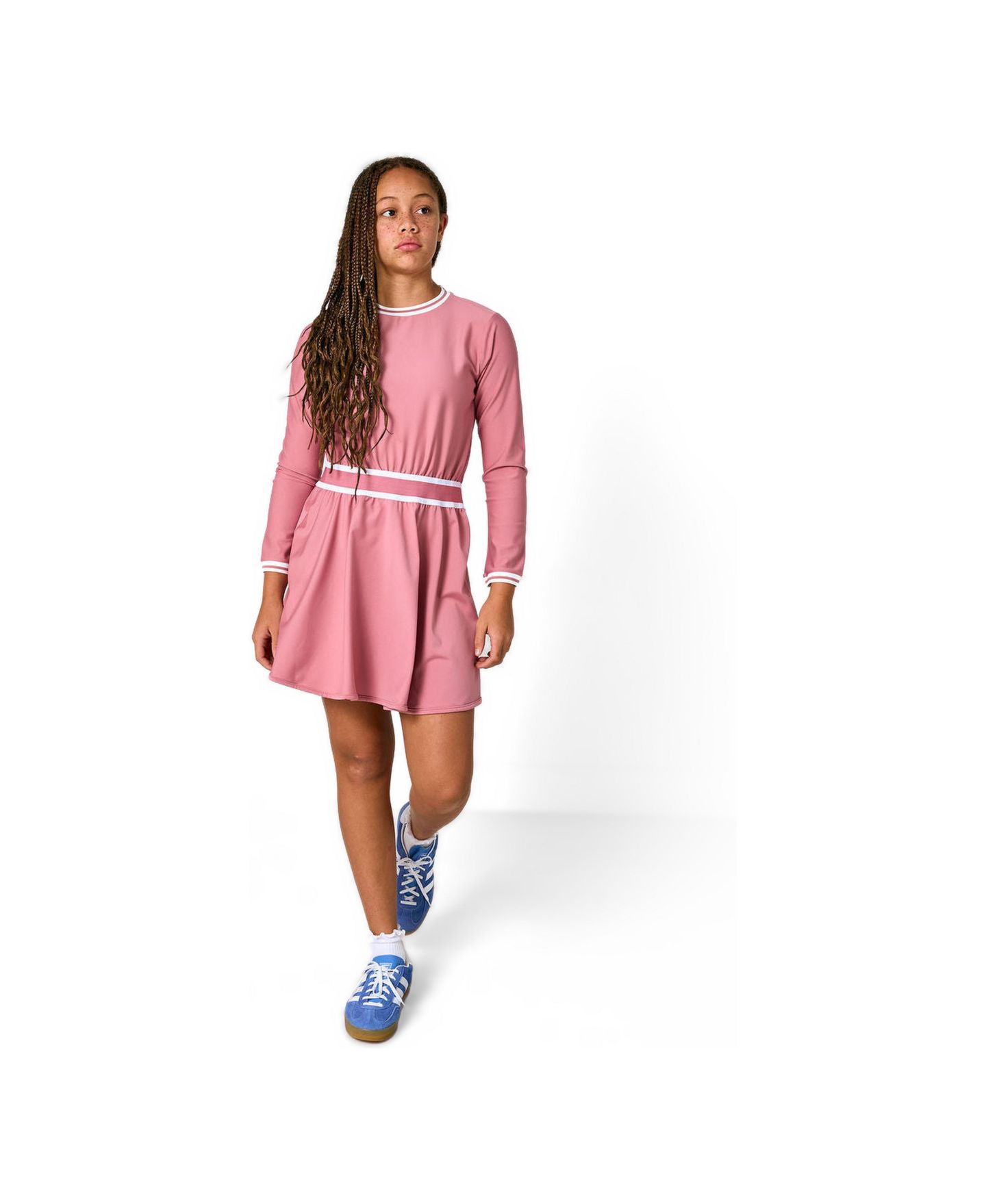 Платье Courtside Kids Club Long Sleeve Dress для девочек, цвет: Пыльный розовый — фото 2