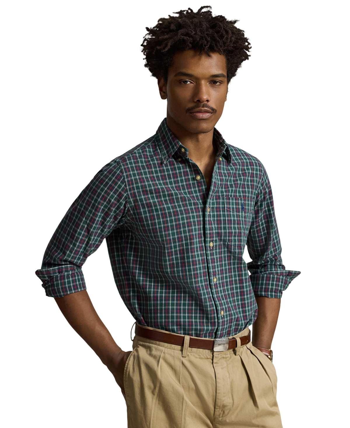 Polo Ralph Lauren Men's Classic-Fit Plaid Brushed Oxford Shirt