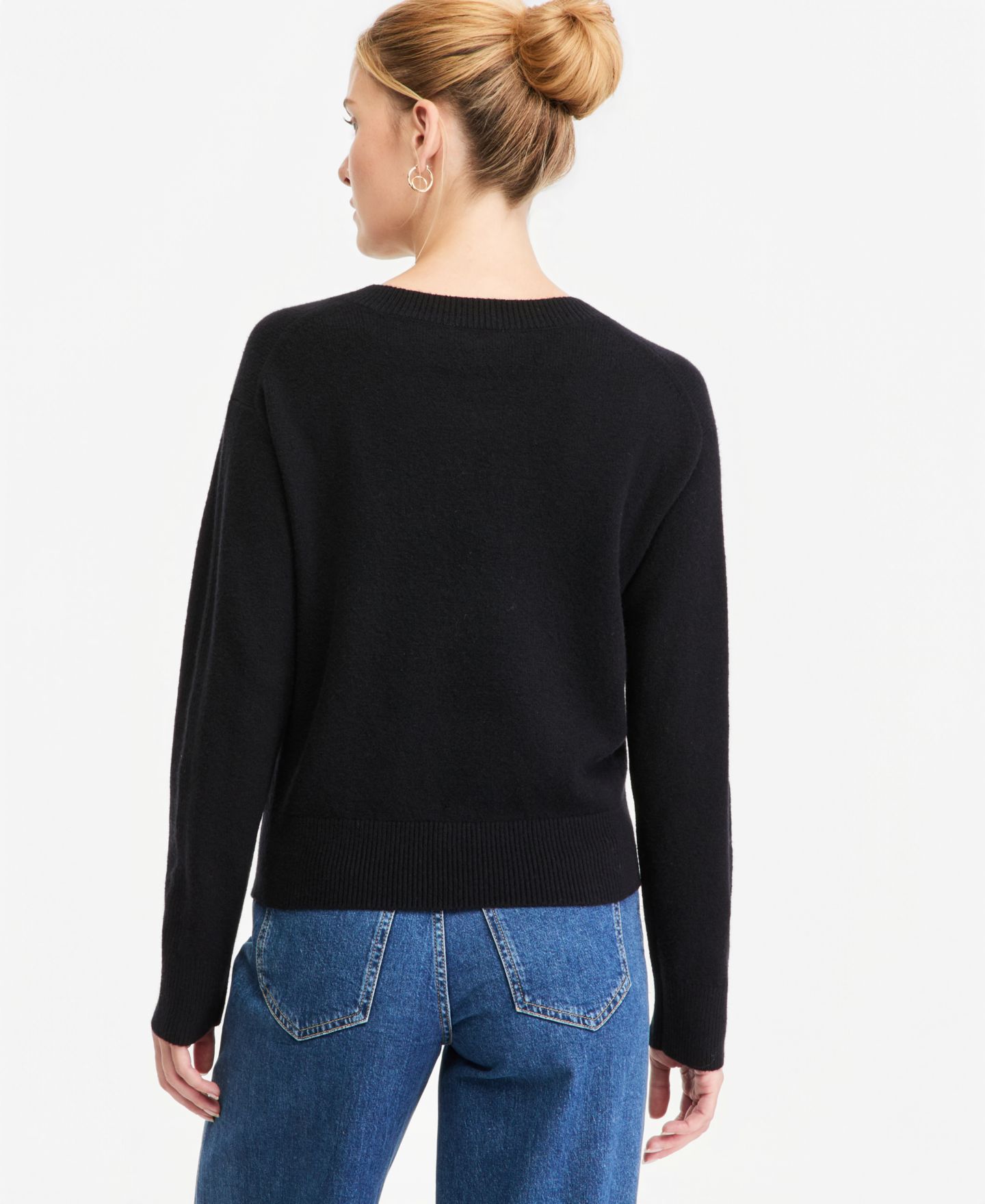 Женский свитер On 34th V-Neck Long-Sleeve, цвет: Глубокий чёрный — фото 2