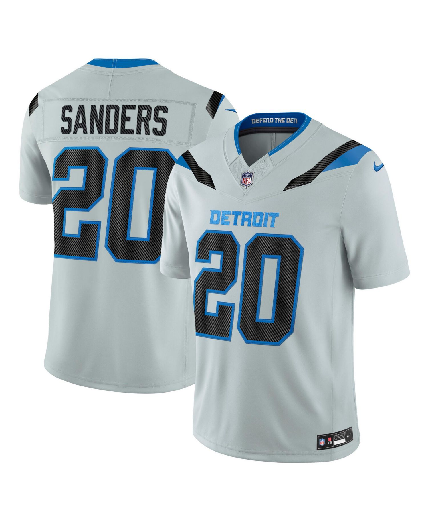 Men's Barry Sanders Silver Detroit Lions 2026 Rivalries Collection Vapor F.U.S.E Stitched Limited Jersey