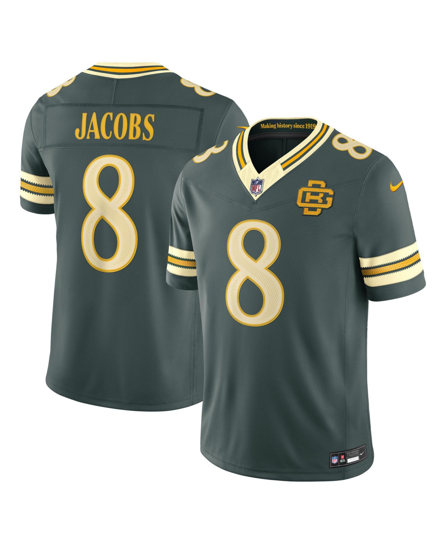 Men's Josh Jacobs Green Bay Packers 2026 Rivalries Collection Vapor F.U.S.E Stitched Limited Jersey