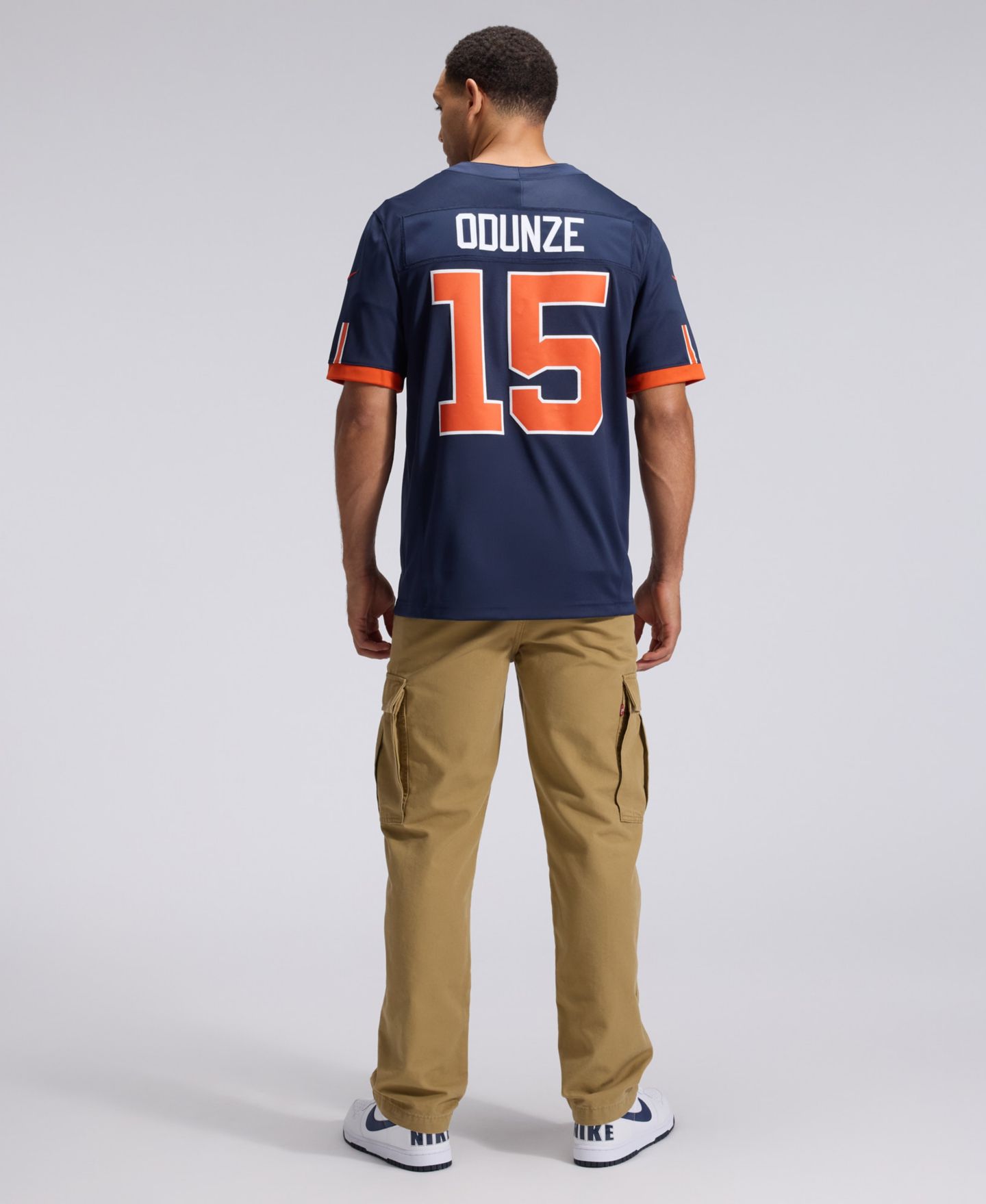 Мужской топ Nike Rome Odunze Navy Chicago Bears 2026 Rivalries Collection Vapor F.U.S.E Stitched Limited Jersey — фото 4