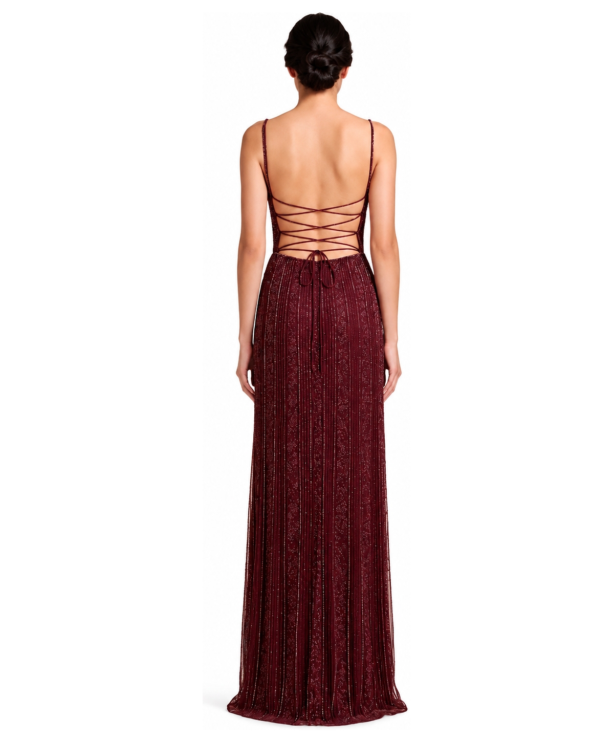 Lara Plus Size Spaghetti-Strap Beaded Gown